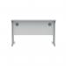 Polaris Rectangular Double Upright Cantilever Desk 1200x600x730mm Arctic White/Silver KF822340 KF822340