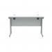 Polaris Rectangular Double Upright Cantilever Desk 1200x600x730mm Arctic White/Silver KF822340 KF822340