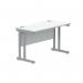 Polaris Rectangular Double Upright Cantilever Desk 1200x600x730mm Arctic WhiteSilver KF822340 KF822340