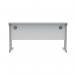 Polaris Rectangular Double Upright Cantilever Desk 1400x600x730mm Arctic White/Silver KF822350 KF822350