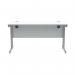 Polaris Rectangular Double Upright Cantilever Desk 1400x600x730mm Arctic White/Silver KF822350 KF822350