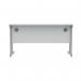 Polaris Rectangular Double Upright Cantilever Desk 1400x600x730mm Arctic WhiteSilver KF822350 KF822350