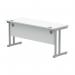 Polaris Rectangular Double Upright Cantilever Desk 1600x600x730mm Arctic White/Silver KF822360 KF822360