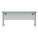 Polaris Rectangular Double Upright Cantilever Desk 1600x600x730mm Arctic White/Silver KF822360 KF822360