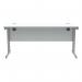 Polaris Rectangular Double Upright Cantilever Desk 1600x600x730mm Arctic White/Silver KF822360 KF822360