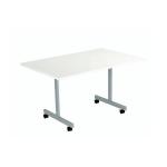 Jemini Rectangular Tilting Table 1200x800x730mm White/Silver KF822401 KF822401