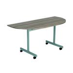 Jemini D-End Tilt Table 1400x700x720mm Dark Walnut/Silver KF822424 KF822424