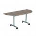 Jemini D-End Tilt Table 1400x700x720mm Grey OakSilver KF822431 KF822431