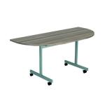 Jemini D-End Tilt Table 1400x700x720mm Grey Oak/Silver KF822431 KF822431