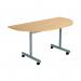 Jemini D-End Tilt Table 1400x700x720mm Nova Oak/Silver KF822455 KF822455