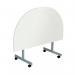 Jemini D-End Tilt Table 1400x700x720mm White/Silver KF822462 KF822462