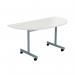 Jemini D-End Tilt Table 1400x700x720mm WhiteSilver KF822462 KF822462