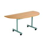 Jemini D-End Tilt Table 1600x800x720mm Beech/Silver KF822479 KF822479