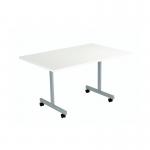 Jemini Rectangular Tilting Table 1200x700x730mm White/Silver KF822481 KF822481