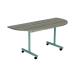 Jemini D-End Tilt Table 1600x800x720mm Grey Oak/Silver KF822493