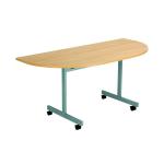 Jemini D-End Tilt Table 1600x800x720mm Nova Oak/Silver KF822516 KF822516