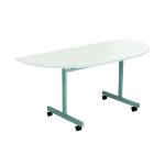 Jemini D-End Tilt Table 1600x800x720mm White/Silver KF822523 KF822523