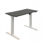 Okoform Single Motor Sit/Stand Heated Desk 1200x600x734-1234mm Black/White KF822542 KF822542