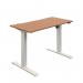 Okoform Single Motor Sit/Stand Heated Desk 1200x600x734-1234mm Nova Oak/White KF822552 KF822552