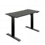 Okoform Single Motor Sit/Stand Heated Desk 1200x600x734-1234mm Black/Black KF822572 KF822572