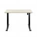 Okoform Single Motor Sit/Stand Heated Desk 1200x600x734-1234mm White/Black KF822593 KF822593