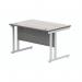 Polaris Rectangular Double Upright Cantilever Desk 1200x800x730mm Alaskan Grey Oak/White KF822610 KF822610