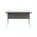 Polaris Rectangular Double Upright Cantilever Desk 1200x800x730mm Alaskan Grey Oak/White KF822610 KF822610