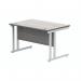 Polaris Rectangular Double Upright Cantilever Desk 1200x800x730mm Alaskan Grey OakWhite KF822610 KF822610