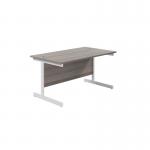 Jemini Single Upright Rectangular Desk 1200x800x730mm Grey OakWhite KF822641 KF822641