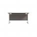Jemini Single Upright Rectangular Desk 1200x800x730mm Grey OakWhite KF822641 KF822641