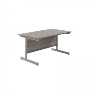VOW Jemini Single Upright Rectangular Desk 1400x800x730mm Grey