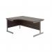 Jemini Radial Left Hand Desk 1600x800-1200x730mm Grey OakSilver 600mm Desk High Pedestal KF822671 KF822671