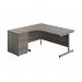 Jemini Radial Left Hand Desk 1600x800-1200x730mm Grey OakSilver 600mm Desk High Pedestal KF822671 KF822671