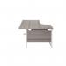 Jemini Radial Left Hand Single Upright Desk 1600x800-1200x730mm Grey Oak/White KF822701 KF822701