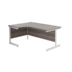 Jemini Radial Left Hand Single Upright Desk 1600x800-1200x730mm Grey Oak/White KF822701 KF822701