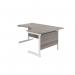 Jemini Radial Right Hand Single Upright Desk 1600x800-1200x730mm Grey Oak/White KF822722 KF822722