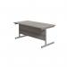 Jemini Single Upright Rectangular Desk 1600x800x730mm Grey Oak/Silver KF822731 KF822731