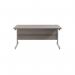 Jemini Single Upright Rectangular Desk 1600x800x730mm Grey OakSilver KF822731 KF822731