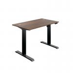 Jemini Economy Single Motor Sit/Stand Desk 1200x800x735-1235mm Dark Walnut/Black KF822761 KF822761