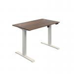 Jemini Economy Single Motor Sit/Stand Desk 1200x800x735-1235mm Dark Walnut/White KF822771 KF822771