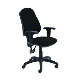 First Calypso Operator Chair with Adjustable Arms 640x640x985-1175mm Black KF822875 KF822875