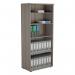 Jemini Wooden Bookcase 800x450x1800mm Grey Oak KF822881 KF822881