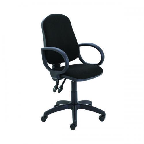 Cheap Stationery Supply of First Calypso Operator Chair with Fixed Arms 640x640x985-1175mm Black KF822899 KF822899 Office Statationery
