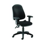 First Calypso Operator Chair with Lumbar Pump with Adjustable Arms 640x640x990-1160mm Black KF822912 KF822912