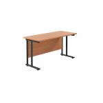 Jemini Rectangular Double Upright Cantilever Desk 1200x600x730mm Beech/Black KF822936 KF822936