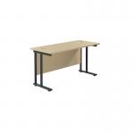 Jemini Rectangular Double Upright Cantilever Desk 1200x600x730mm MapleBlack KF822974 KF822974