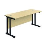 Jemini Rectangular Double Upright Cantilever Desk 1200x600x730mm Maple/Black KF822974 KF822974