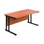 Jemini Rectangular Double Upright Cantilever Desk 1200x800x730mm Beech/Black KF823001 KF823001
