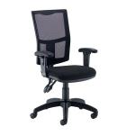 Jemini Medway High Mesh Back Operator Chair Adjustable Arms Black KF823018 KF823018