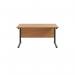Jemini Rectangular Double Upright Cantilever Desk 1200x800x730mm Nova OakBlack KF823056 KF823056